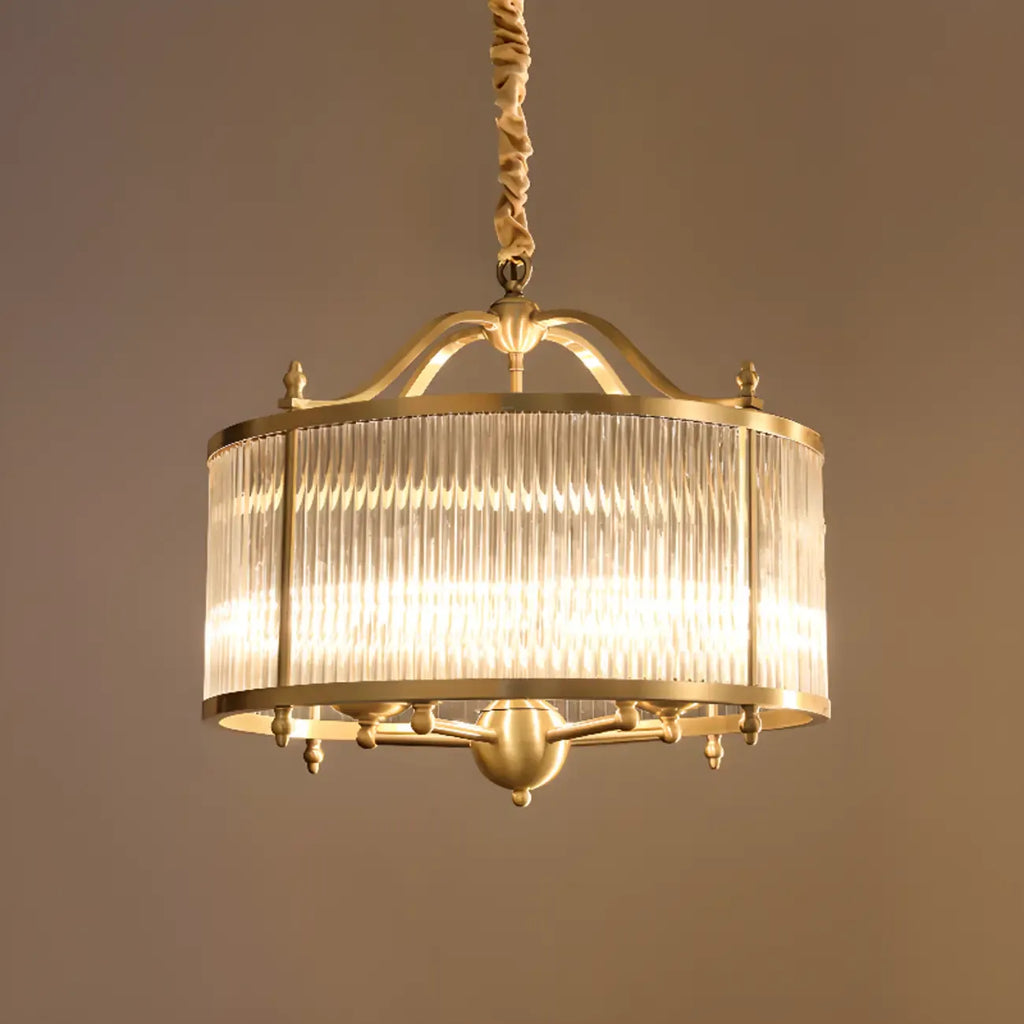 Lustre rond moderne à 3 lumières en cristal, hauteur réglable