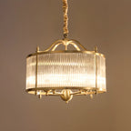 Lustre rond moderne à 3 lumières en cristal, hauteur réglable