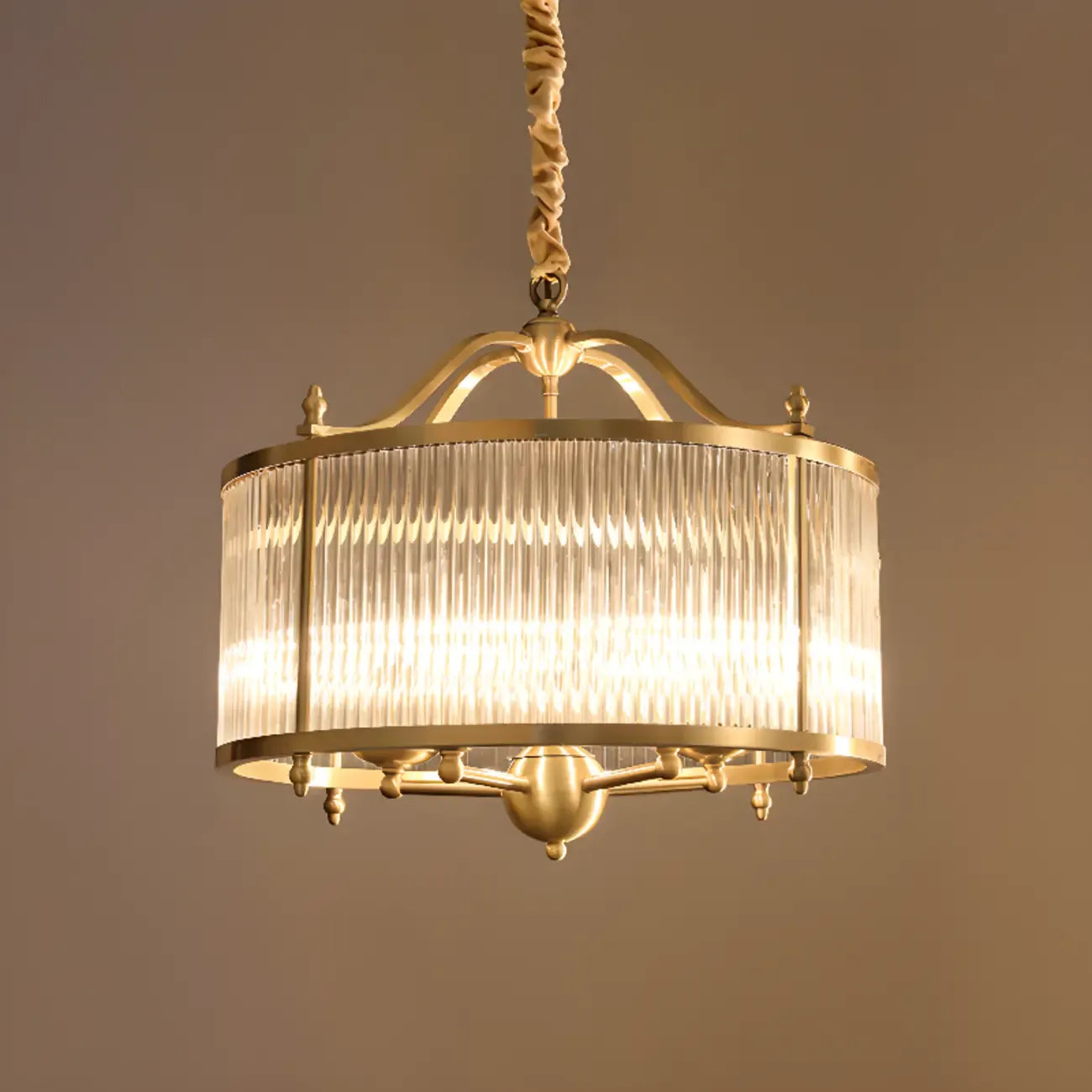 Lustre rond moderne à 3 lumières en cristal, hauteur réglable