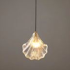 Suspension LED en verre transparent Ginkgo artistique pour salon