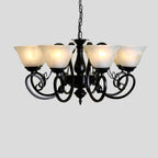 Lustre suspendu vintage en métal noir Bell