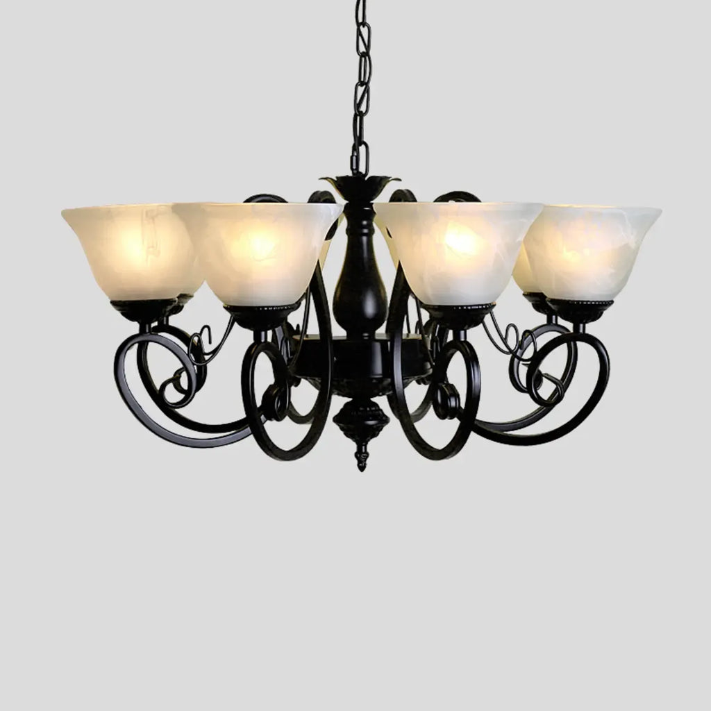 Lustre suspendu vintage en métal noir Bell