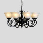 Lustre suspendu vintage en métal noir Bell