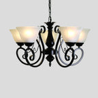 Lustre suspendu vintage en métal noir Bell