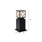 Borne d'éclairage extérieur classique à LED solaires noires pour allée paysagère
