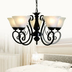 Lustre suspendu vintage en métal noir Bell
