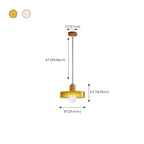 Lampe suspendue LED ronde élégante en verre crème pour chevet