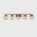 Appliques de salle de bain classiques en laiton avec abat-jour sphérique transparent