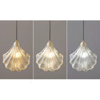 Suspension LED en verre transparent Ginkgo artistique pour salon
