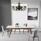 Lustre suspendu vintage en métal noir Bell