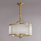 Lustre rond moderne à 3 lumières en cristal, hauteur réglable