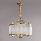 Lustre rond moderne à 3 lumières en cristal, hauteur réglable