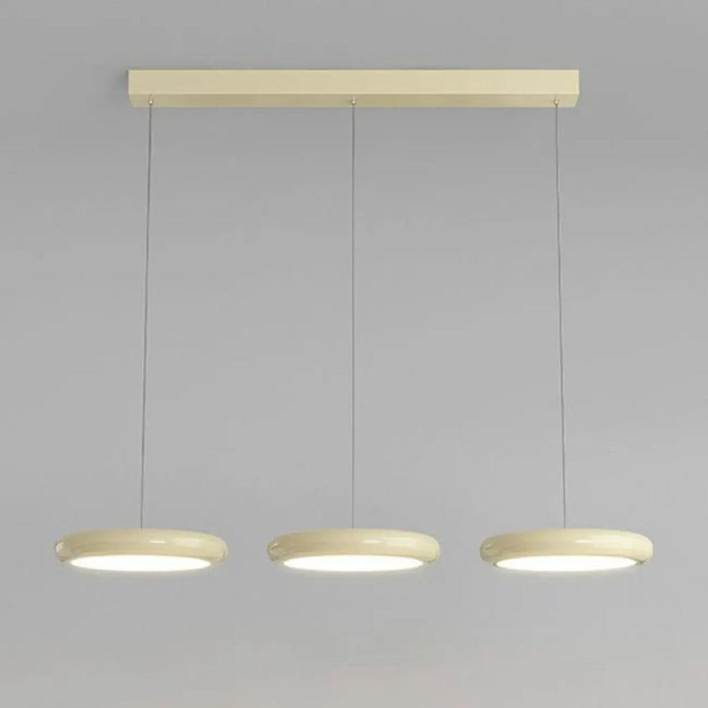 Suspension moderne à 3 lumières LED en verre opale pour salle à manger