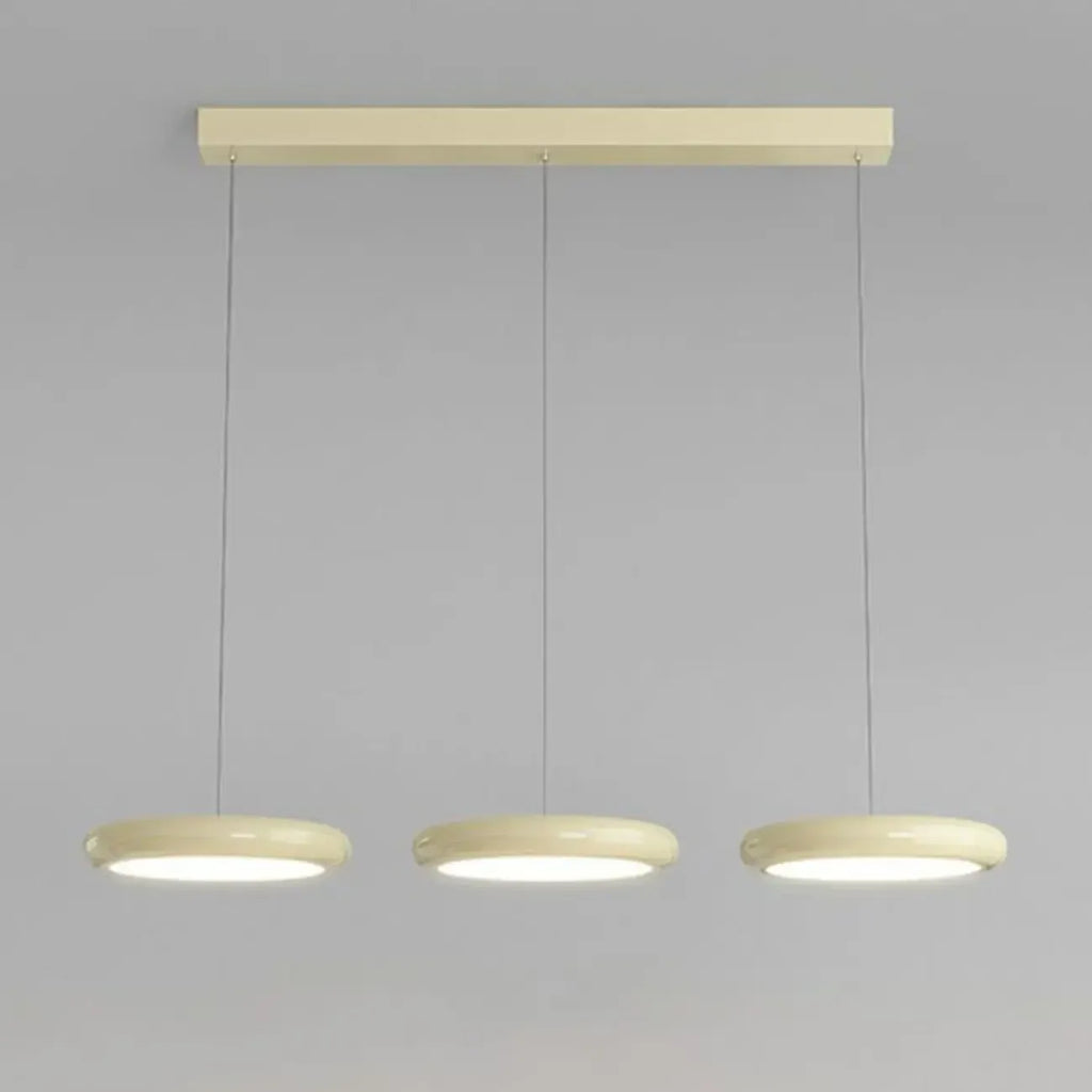 Suspension moderne à 3 lumières LED en verre opale pour salle à manger