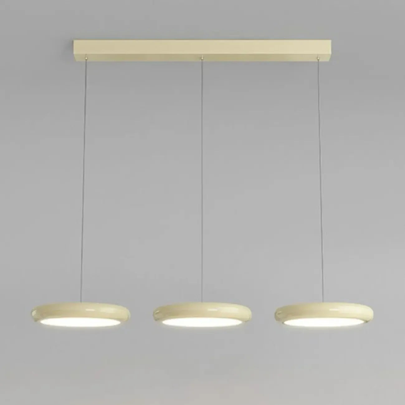 Suspension moderne à 3 lumières LED en verre opale pour salle à manger