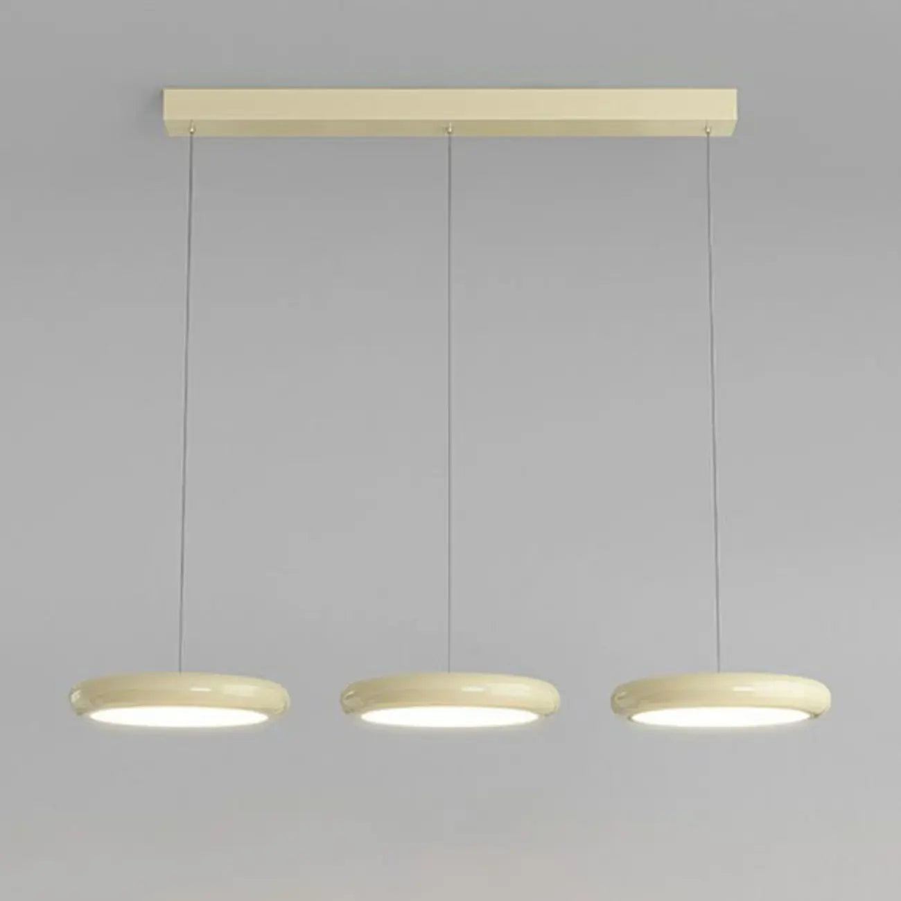 Suspension moderne à 3 lumières LED en verre opale pour salle à manger