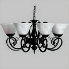 Lustre suspendu vintage en métal noir Bell