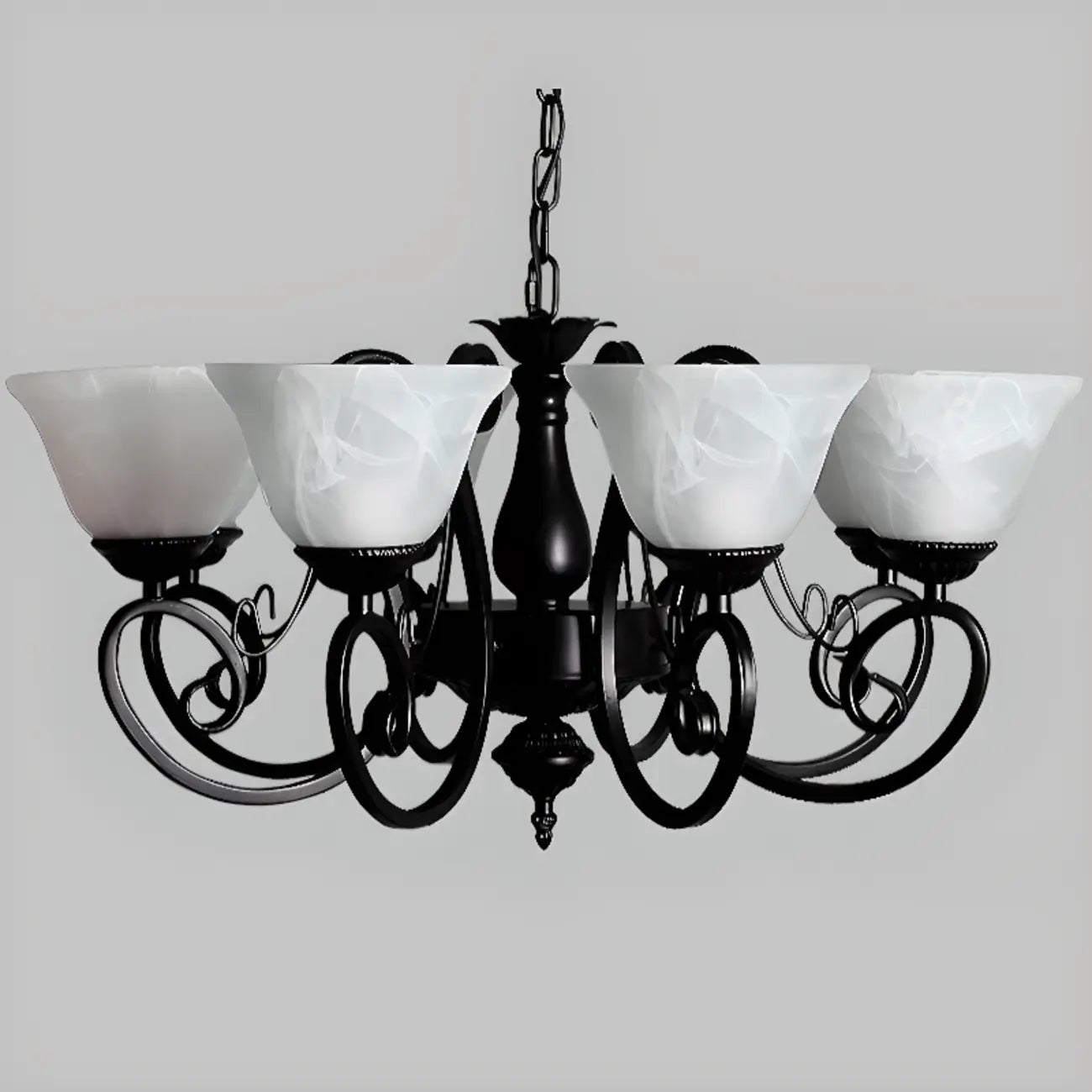 Lustre suspendu vintage en métal noir Bell