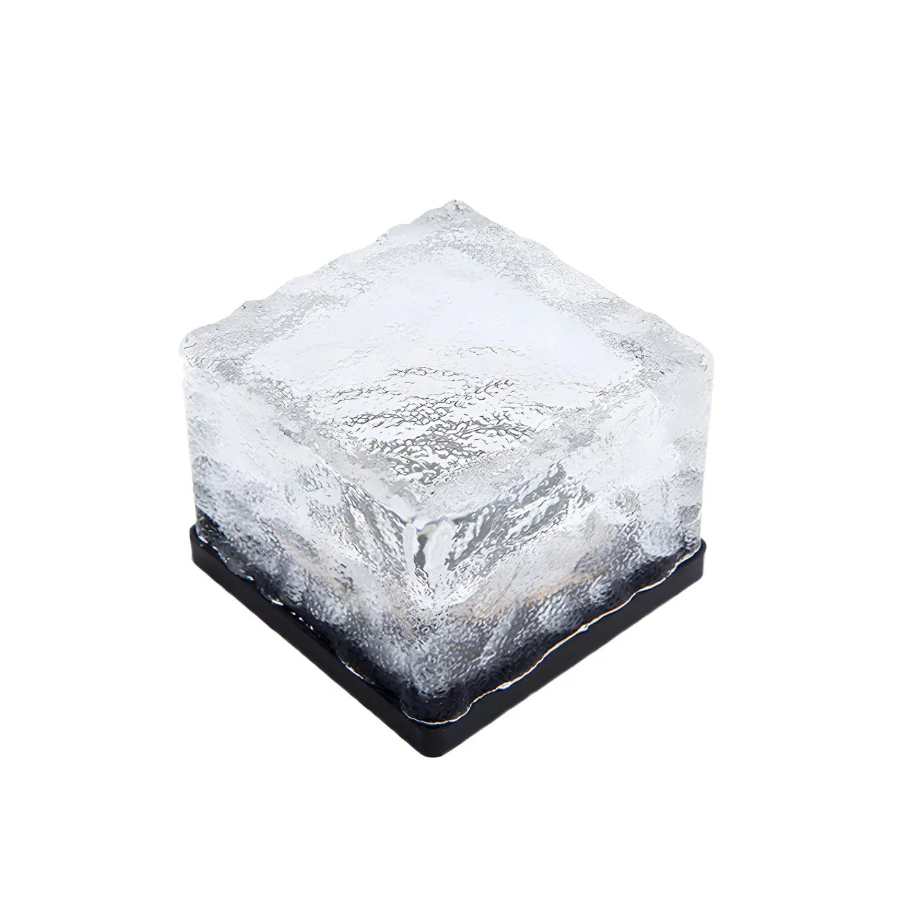 Sol LED moderne en verre transparent texturé effet bloc de glace pour jardin extérieur