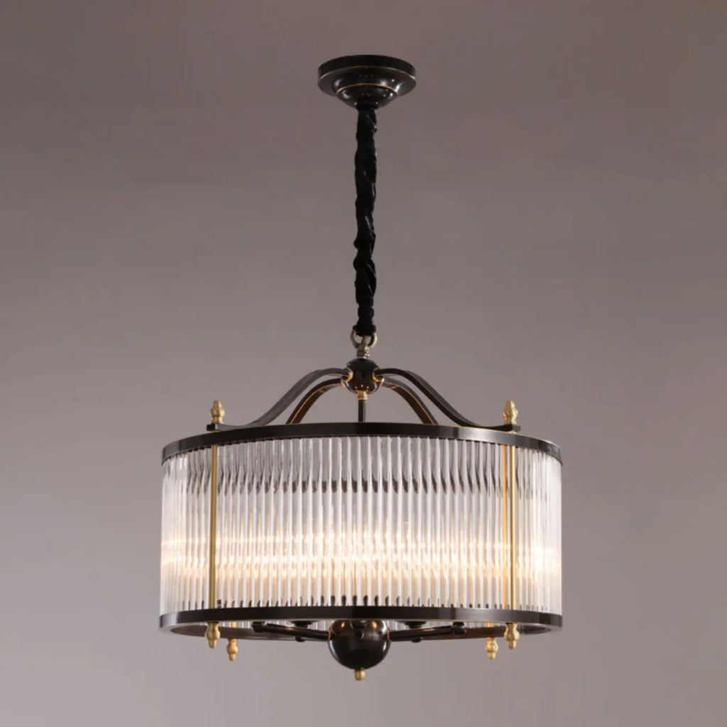 Lustre rond moderne à 3 lumières en cristal, hauteur réglable