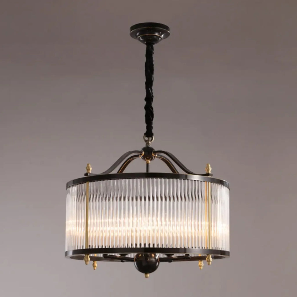Lustre rond moderne à 3 lumières en cristal, hauteur réglable