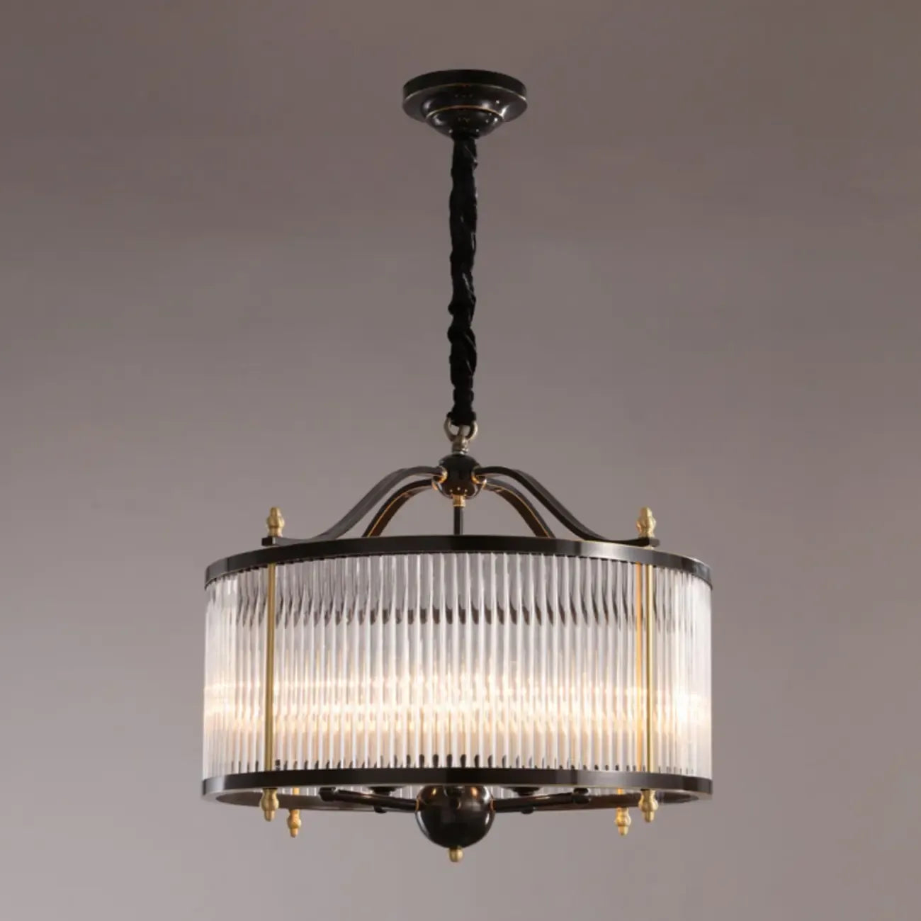 Lustre rond moderne à 3 lumières en cristal, hauteur réglable