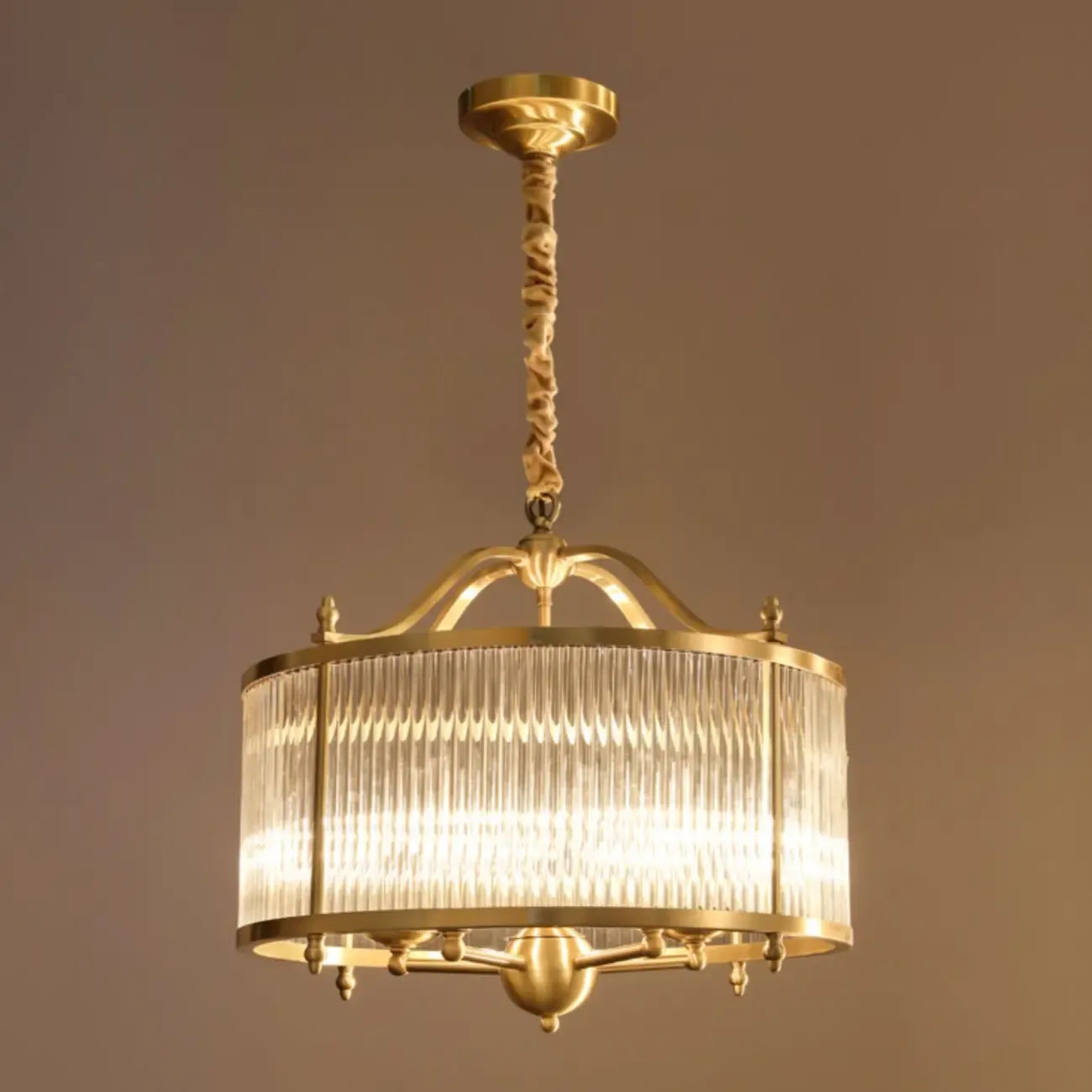 Lustre rond moderne à 3 lumières en cristal, hauteur réglable