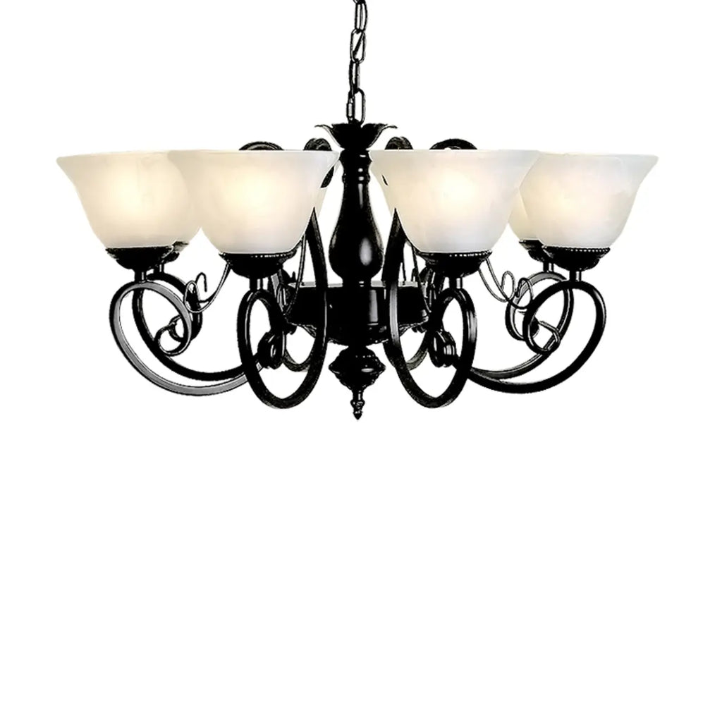 Lustre suspendu vintage en métal noir Bell