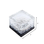 Sol LED moderne en verre transparent texturé effet bloc de glace pour jardin extérieur