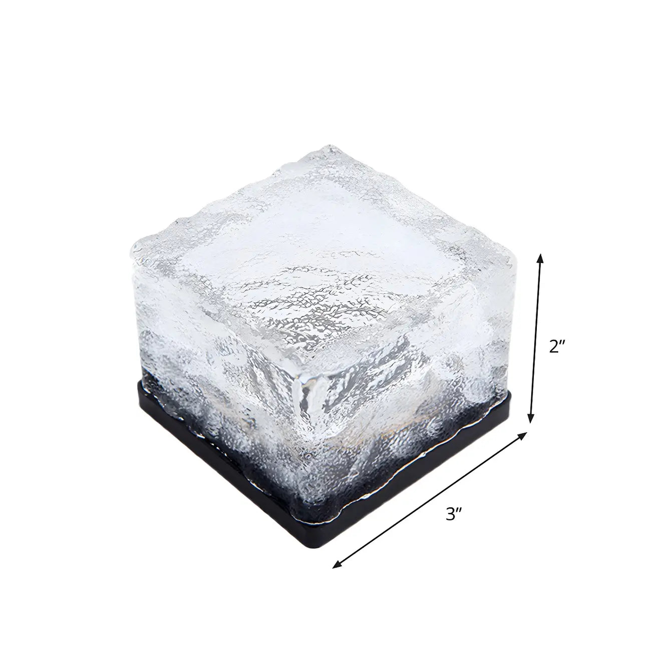 Sol LED moderne en verre transparent texturé effet bloc de glace pour jardin extérieur