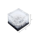 Sol LED moderne en verre transparent texturé effet bloc de glace pour jardin extérieur