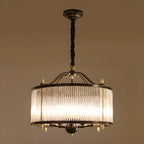 Lustre rond moderne à 3 lumières en cristal, hauteur réglable