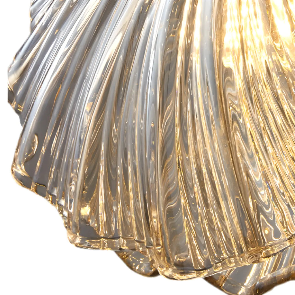 Suspension LED en verre transparent Ginkgo artistique pour salon