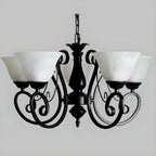Lustre suspendu vintage en métal noir Bell