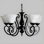 Lustre suspendu vintage en métal noir Bell