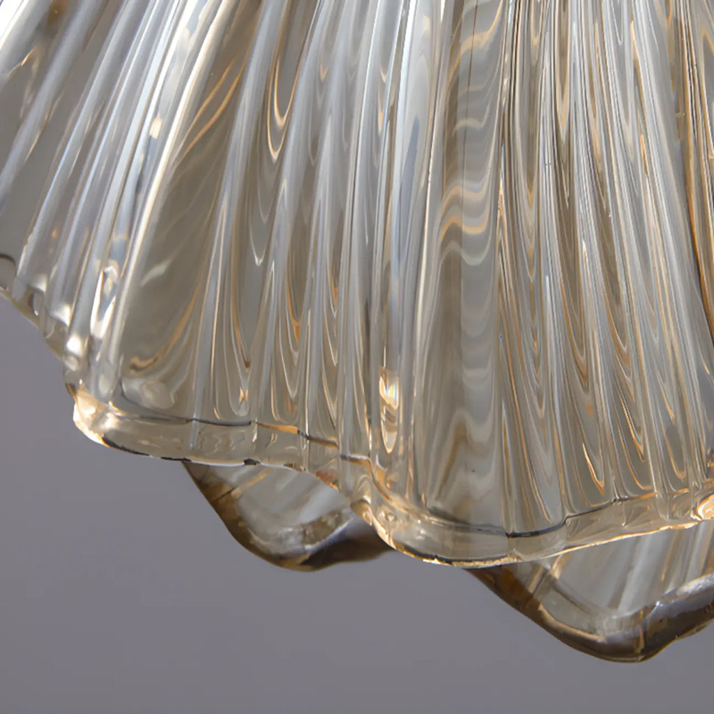 Suspension LED en verre transparent Ginkgo artistique pour salon