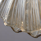 Suspension LED en verre transparent Ginkgo artistique pour salon