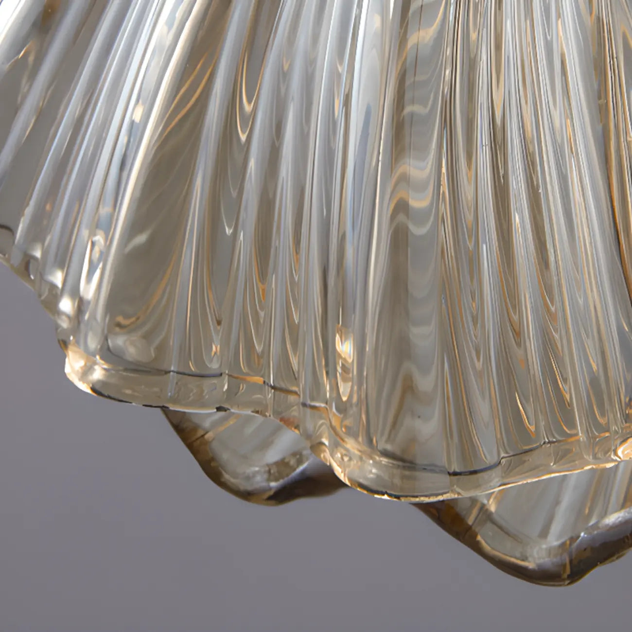 Suspension LED en verre transparent Ginkgo artistique pour salon