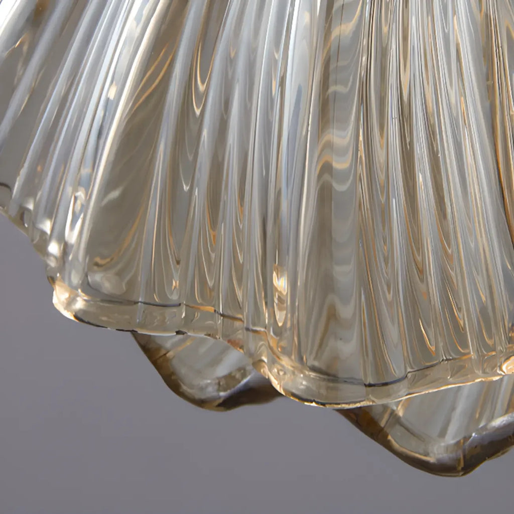 Suspension LED en verre transparent Ginkgo artistique pour salon
