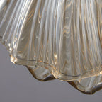 Suspension LED en verre transparent Ginkgo artistique pour salon
