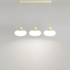 Suspension moderne à 3 lumières LED en verre opale pour salle à manger