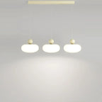 Suspension moderne à 3 lumières LED en verre opale pour salle à manger