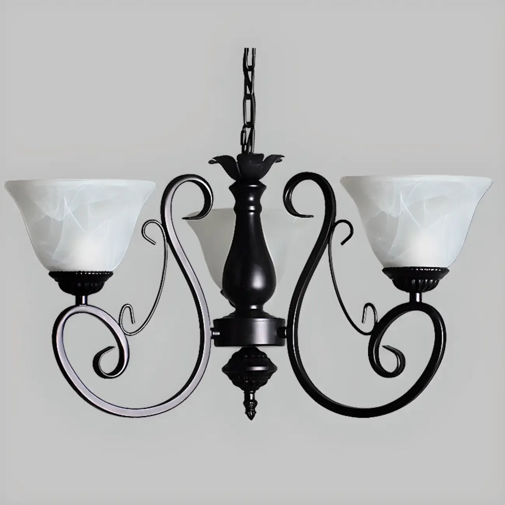 Lustre suspendu vintage en métal noir Bell