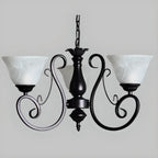 Lustre suspendu vintage en métal noir Bell