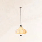 Lustre lanterne vintage réglable avec abat-jour en tissu