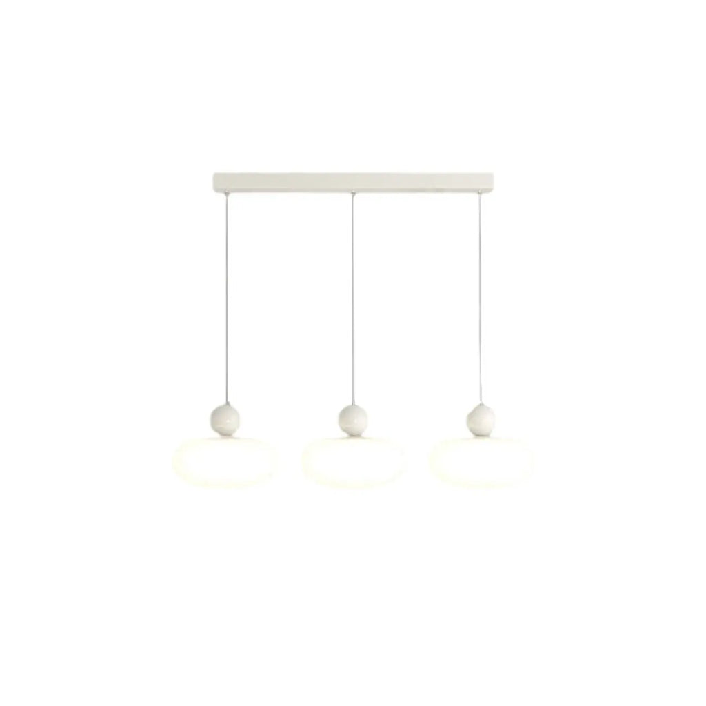 Suspension moderne à 3 lumières LED en verre opale pour salle à manger