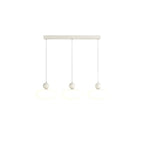 Suspension moderne à 3 lumières LED en verre opale pour salle à manger
