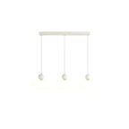 Suspension moderne à 3 lumières LED en verre opale pour salle à manger