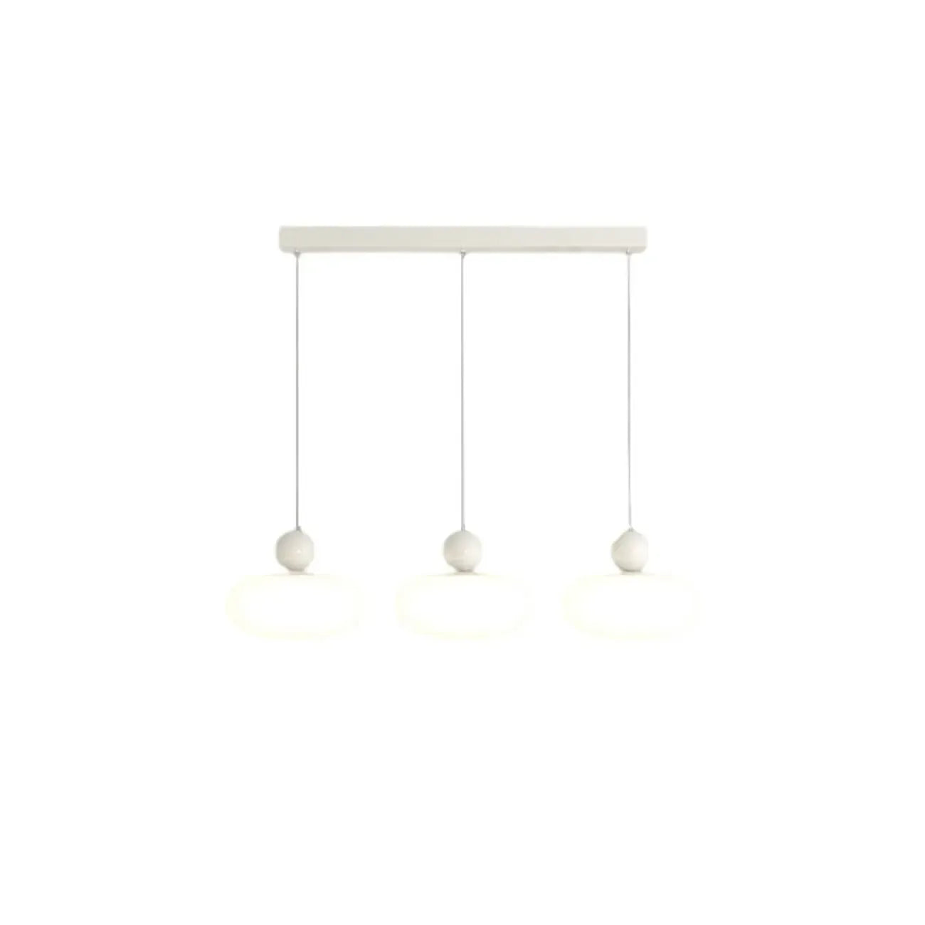 Suspension moderne à 3 lumières LED en verre opale pour salle à manger