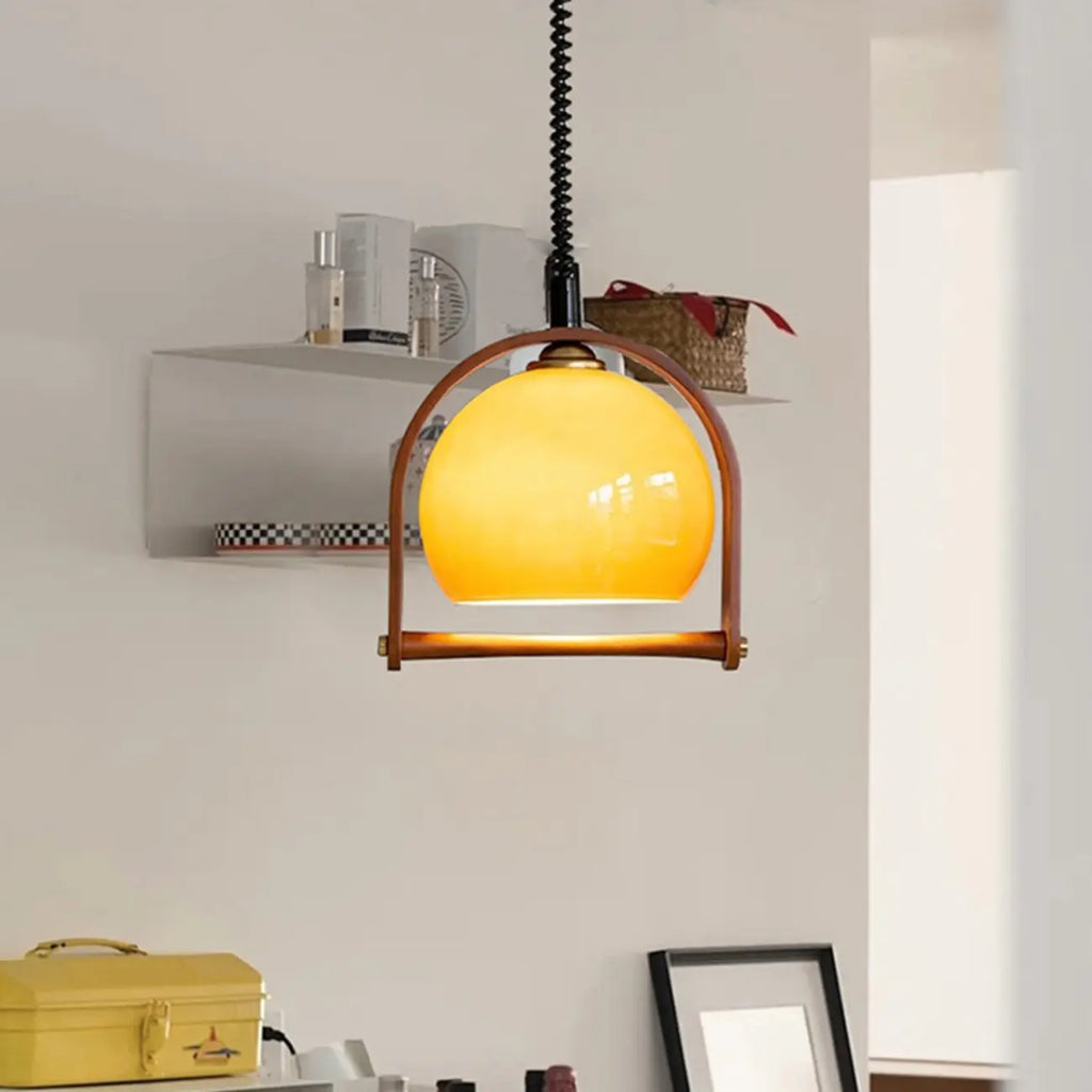 Suspension moderne en verre brun